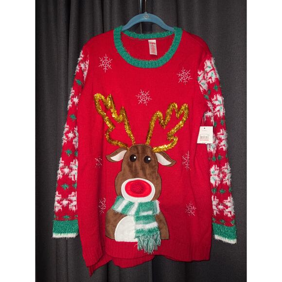 Ugly Christmas Sweater Xmas Size 1X NWT - Picture 1 of 3
